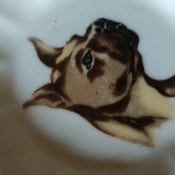 #4 VINTAGE MidCentury Boxer Dog Porcelain Ashtray - Picture 1 of 3